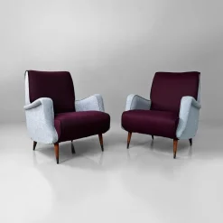 Pamono Mid-Century Modern Italian Mod. 802 Lounge Chairs by Carlo De Carli for Cassina, 1950s, Set of 2 Hot