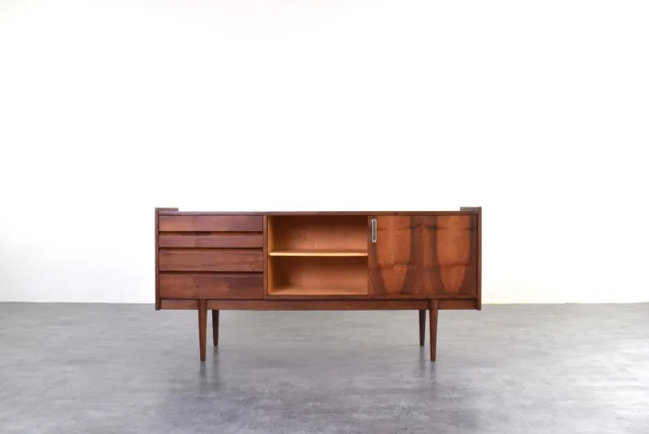 Pamono Mid-Century Modern Polish Walnut Sideboard from Bytom Furniture Factory, 1960s