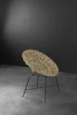 Pamono Mid-Century Modern Round Woven Bamboo Armchair, Germany, 1960s Hot