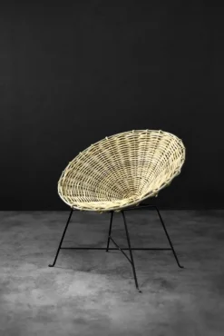Pamono Mid-Century Modern Round Woven Bamboo Armchair, Germany, 1960s Hot