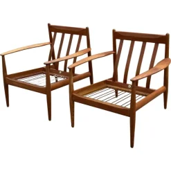 Pamono Mid-Century Modern Teak Lounge Chairs attributed to Grete Jalk for France & Søn / France & Daverkosen, Denmark, 1960s, Set of 2 Hot