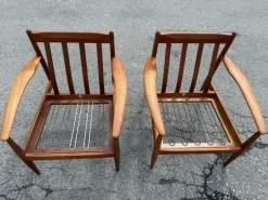 Pamono Mid-Century Modern Teak Lounge Chairs attributed to Grete Jalk for France & Søn / France & Daverkosen, Denmark, 1960s, Set of 2 Hot