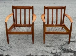 Pamono Mid-Century Modern Teak Lounge Chairs attributed to Grete Jalk for France & Søn / France & Daverkosen, Denmark, 1960s, Set of 2 Hot