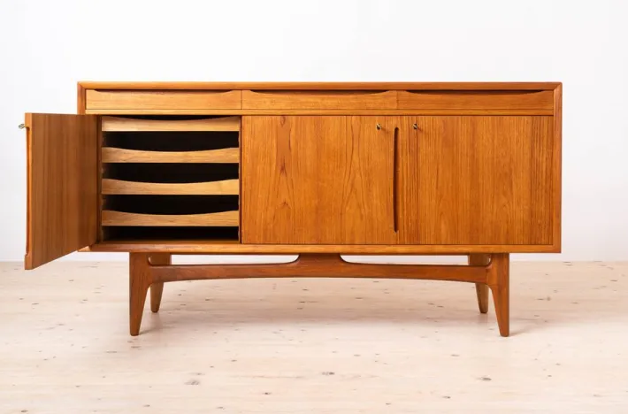 Pamono Mid-Century Modern Teak Sideboard from Bruksbo, Norway, 1950s