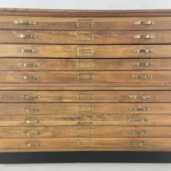 Pamono Mid-Century Plan Chest with Brass D Handles from Staverton Clearance