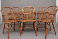 Pamono Mid-Century Stick Back Windsor Armchairs, 1960s, Set of 6 Sale
