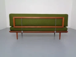 Pamono Minerva Teak & Kvadrat Hallingdal Daybed / Sofa by Peter Hvidt & Orla Mølgaard Nielsen for France & Son, Denmark, 1950s Clearance