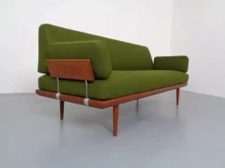Pamono Minerva Teak & Kvadrat Hallingdal Daybed / Sofa by Peter Hvidt & Orla Mølgaard Nielsen for France & Son, Denmark, 1950s Clearance