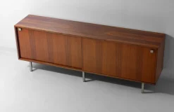 Pamono Minimalist Sideboard in Teak and Chrome by Alfred Hendrickx for Belform, 1960s New