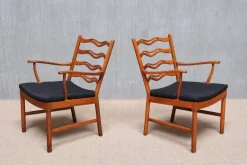Pamono Model 1755 Armchairs by Ole Wanscher for Fritz Hansen, Denmark, 1940s, Set of 2 Outlet