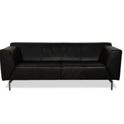 Pamono Model 318 Linea 3-Seater Sofa in Black Leather from Rolf Benz Discount