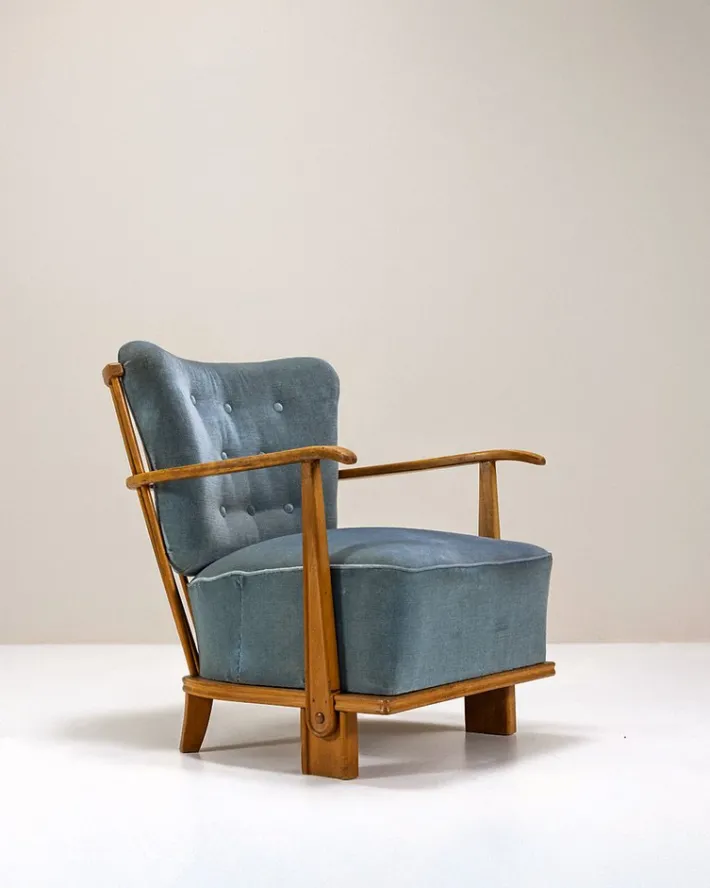 Pamono Model 1590 Lounge Chair by Fritz Hansen, Denmark, 1940s Discount