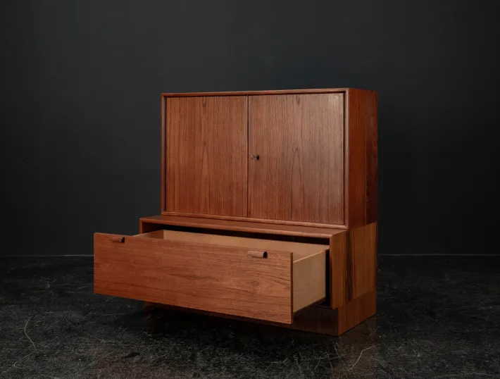 Pamono Model 523 Modular Sideboard in Teak by Heinrich Riestenpatt for Skand. Möbel Häkli Rt Möbel, 1960s, Set of 2 Sale