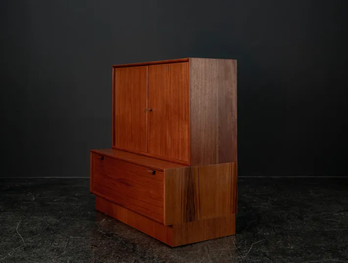 Pamono Model 523 Modular Sideboard in Teak by Heinrich Riestenpatt for Skand. Möbel Häkli Rt Möbel, 1960s, Set of 2 Sale