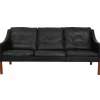 Pamono Model 2209 2-Seater Sofa in Black Leather by Børge Mogensen, 2000s, 1980s Discount