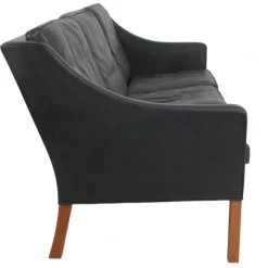 Pamono Model 2209 2-Seater Sofa in Black Leather by Børge Mogensen, 2000s, 1980s Discount