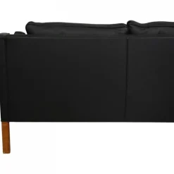 Pamono Model 2213 3-Seater Sofa in Black Leather by Børge Mogensen, 1980s Online