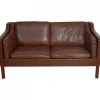 Pamono Model 2212 2-Seater Sofa in Brown Leather by Børge Mogensen, 1990s Sale