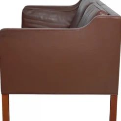Pamono Model 2212 2-Seater Sofa in Brown Leather by Børge Mogensen, 1990s Sale