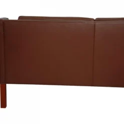 Pamono Model 2212 2-Seater Sofa in Brown Leather by Børge Mogensen, 1990s Sale