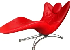 Pamono Model DS 151 Chaise Lounge in Red Leather and Steel by Jane Worthington for de Sede, Switzerland, 2000s Online