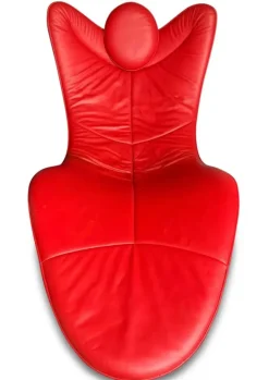 Pamono Model DS 151 Chaise Lounge in Red Leather and Steel by Jane Worthington for de Sede, Switzerland, 2000s Online