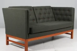Pamono Model EJ315 2-Seater Sofa in Wool, Cherrywood and Leather by Erik Jørgensen, 2000s Clearance