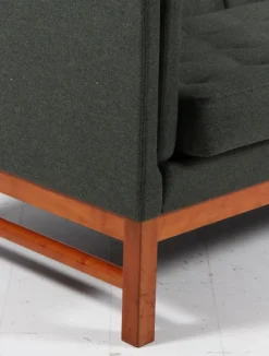 Pamono Model EJ315 2-Seater Sofa in Wool, Cherrywood and Leather by Erik Jørgensen, 2000s Clearance