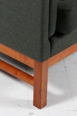 Pamono Model EJ315 2-Seater Sofa in Wool, Cherrywood and Leather by Erik Jørgensen, 2000s Clearance