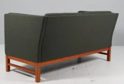 Pamono Model EJ315 2-Seater Sofa in Wool, Cherrywood and Leather by Erik Jørgensen, 2000s Clearance