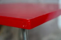 Pamono Modernist Red School Desk in Wood and Aluminum Tube by R. Gleizes, 1950s Outlet