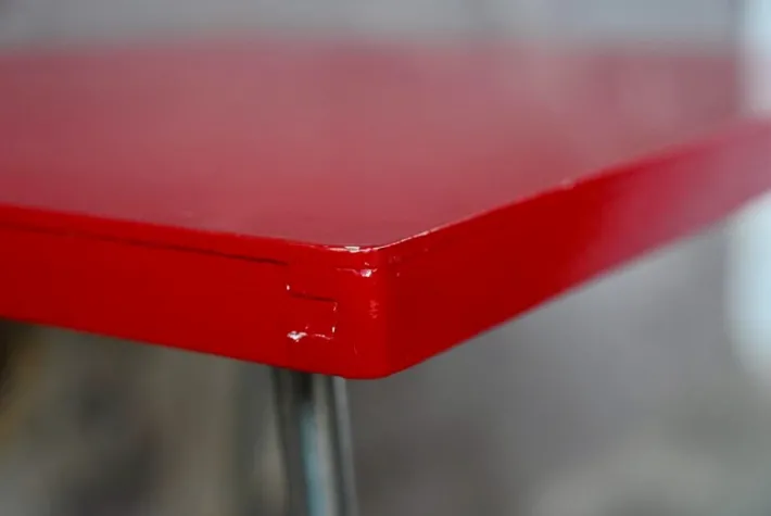 Pamono Modernist Red School Desk in Wood and Aluminum Tube by R. Gleizes, 1950s Outlet