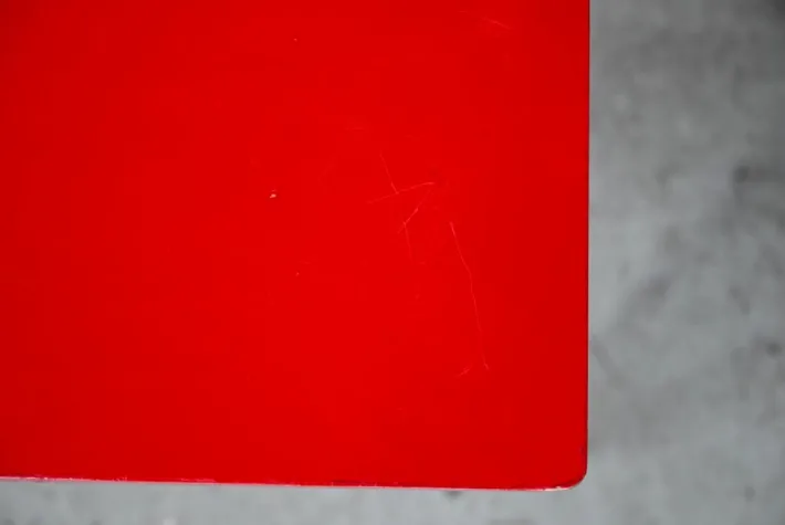 Pamono Modernist Red School Desk in Wood and Aluminum Tube by R. Gleizes, 1950s Outlet