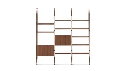 Pamono Modular Bookcase in American Walnut by Franco Albini for Cassina Sale