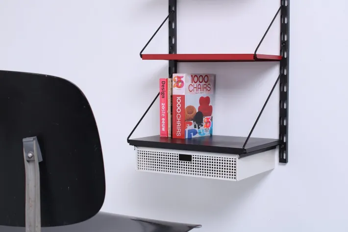 Pamono Modular Colored Metal Wall System by Tjerk Reijenga for Pilastro, 1950s, Set of 10 Hot