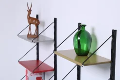 Pamono Modular Colored Metal Wall System by Tjerk Reijenga for Pilastro, 1950s, Set of 10 Hot