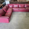 Pamono Modular Corner Sofa in Bordeaux Leather from Poltrona Frau, Italy, 1970s, Set of 3 New