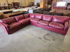 Pamono Modular Corner Sofa in Bordeaux Leather from Poltrona Frau, Italy, 1970s, Set of 3 New