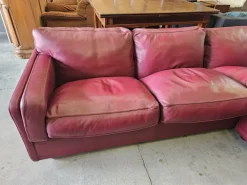 Pamono Modular Corner Sofa in Bordeaux Leather from Poltrona Frau, Italy, 1970s, Set of 3 New