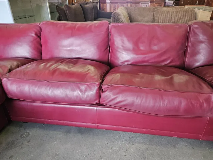 Pamono Modular Corner Sofa in Bordeaux Leather from Poltrona Frau, Italy, 1970s, Set of 3 New