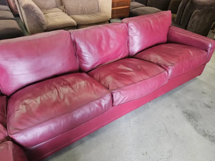 Pamono Modular Corner Sofa in Bordeaux Leather from Poltrona Frau, Italy, 1970s, Set of 3 New