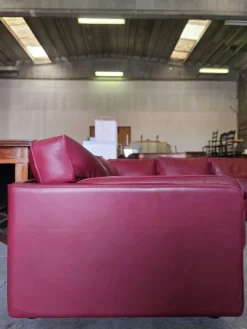 Pamono Modular Corner Sofa in Bordeaux Leather from Poltrona Frau, Italy, 1970s, Set of 3 New