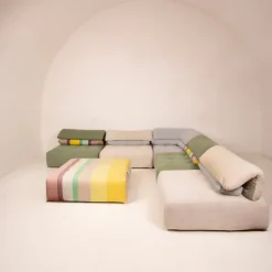 Pamono Modular Immobile Journey Sofa Modules from Studio Roche Bobois X Kenzo, 1990s, Set of 6