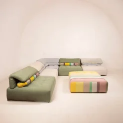 Pamono Modular Immobile Journey Sofa Modules from Studio Roche Bobois X Kenzo, 1990s, Set of 6