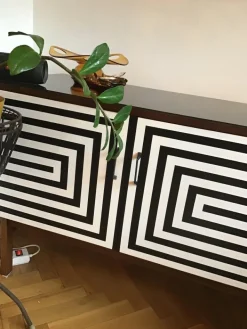 Pamono Modular Sideboard with Op Art Motif, 1970s, Set of 2 Outlet