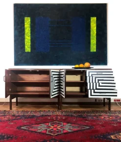 Pamono Modular Sideboard with Op Art Motif, 1970s, Set of 2 Outlet