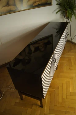 Pamono Modular Sideboard with Op Art Motif, 1970s, Set of 2 Outlet