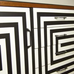 Pamono Modular Sideboard with Op Art Motif, 1970s, Set of 2 Outlet