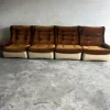 Pamono Modular Sofa in Brown Velvet from Airborne, 1970s, Set of 4 Hot