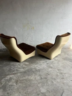 Pamono Modular Sofa in Brown Velvet from Airborne, 1970s, Set of 4 Hot